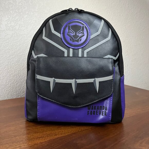 Marvel Black Panther Women\'s Mini Backpack Wakanda Forever Black and Purple main image 4